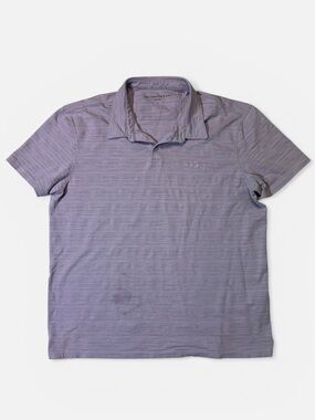 John Varvatos mens L Large lavender purple cotton polo shirt EUC